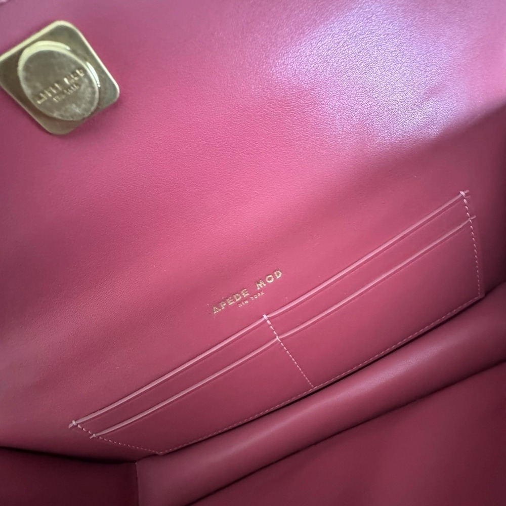 APEDE MOD Pink Embossed Baguette Bag Shoulder Crossbody - Picture 9 of 11